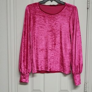 Stunning hot pink crushed velvet top